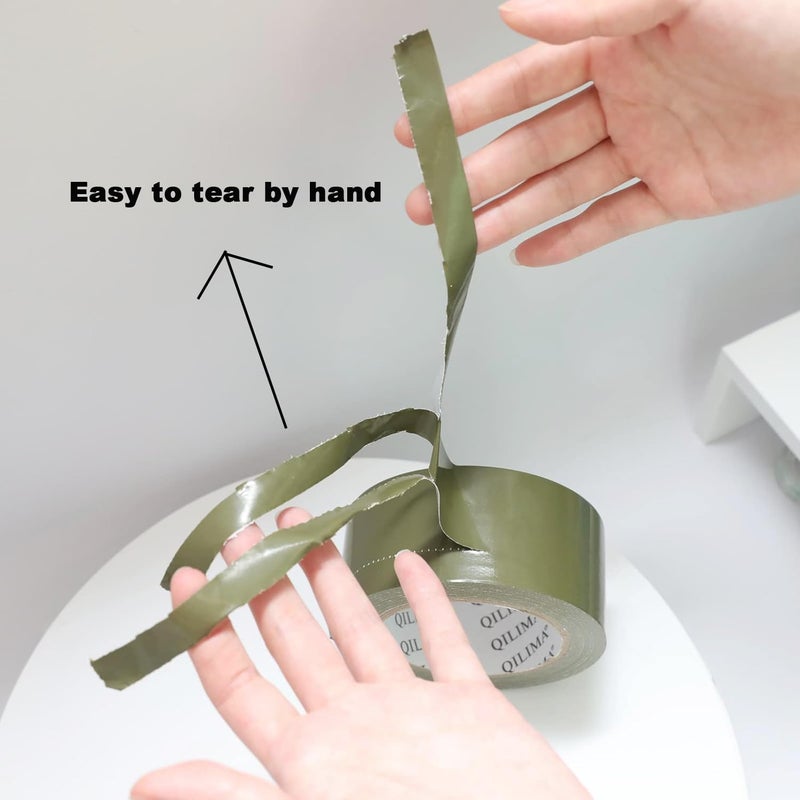 QILIMA Cloth Duct Tape, Waterproof Duct Cloth Fabric, Professional Grade Duct Tape for Photographers,Repairs, DIY, Crafts, Indoor Outdoor Use,2 Inch X 28 Yards, Olive Green - Image 3